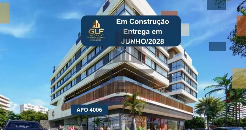 Apto em construção em bombinhas/sc com 80m²área privativa, sendo 2 suítes, 2 vagas de garagem, área de lazer completa