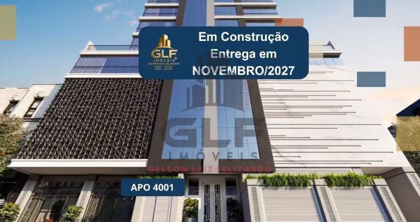 Apto em construção em itapema/sc bairro meia praia, com 203m² área privativa sendo 4 suítes, 3 vagas de garagem, área de lazer completa