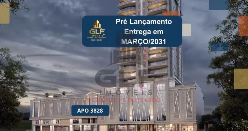 Apto pré lançamento em itapema/sc bairro meia praia, com 143,40m² área privativa, sendo 3 suítes, 2 vagas de garagem, área de lazer completa