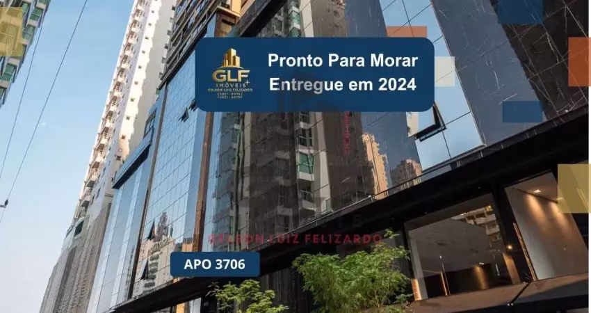 Apto pronto em balneário camboriú, com 146,19m² área privativa sendo 4 suítes, 3 vagas de garagem, área de lazer completa