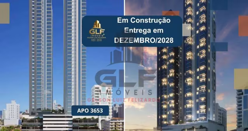Apto em construção em itapema/sc com 221,02m² área privativa sendo 4 suítes, 3 vagas de garagem, área de lazer completa