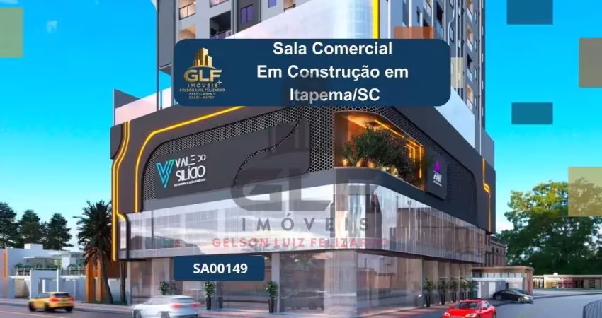Sala comercial em construção em itapema/sc com 122m² de área, não perca essa oportunidade