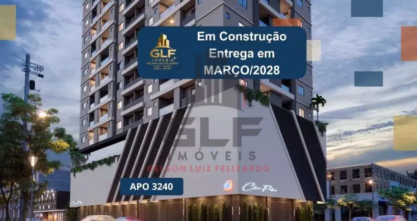 Apto em construção em porto belo, com 77,09m² área privativa, sendo 2 suítes, 1 vaga de garagem, área de lazer completa