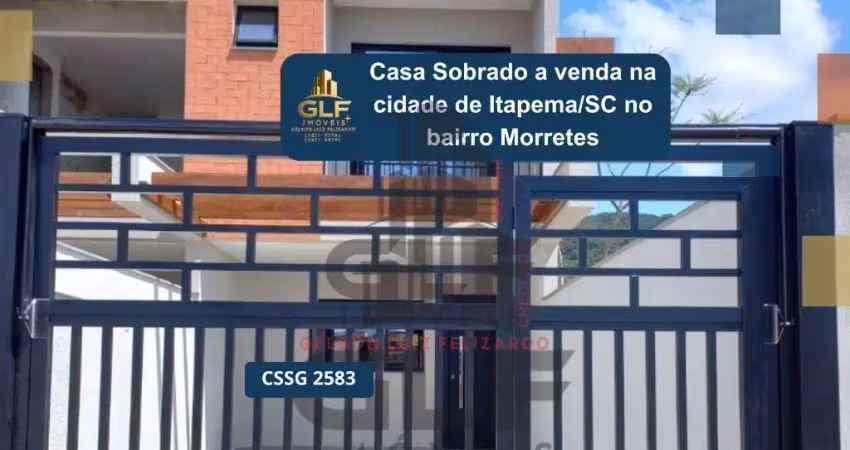 Casa sobrado a venda na cidade de itapema/sc bairro morretes com 87 m² privativos e 3 dormitórios a 1300 m da praia