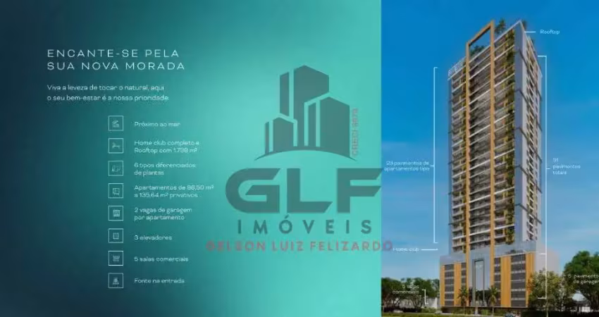 Apto  pré lançamento em porto belo, com 86,50m² área privativa sendo 2 suítes, 2 vagas de garagem, área de lazer completa