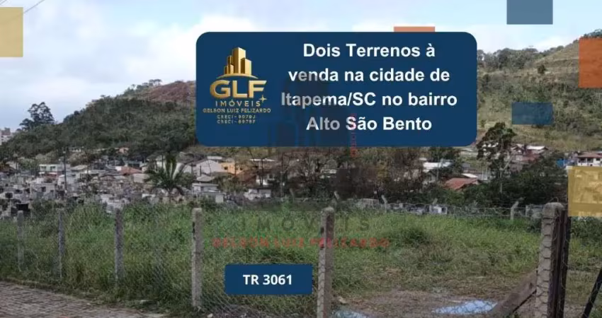 Dois terrenos à venda na cidade de itapema/sc no bairro alto são bento, com metragem de 552m² sendo 12 x 23 cada. oportunidade de investimento.