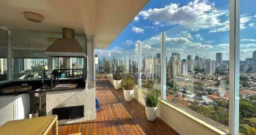 Cobertura com 4 quartos, 4 suítes, 6 vagas para alugar, 420 m² , próximo a hípica,- brooklin - são paulo/sp