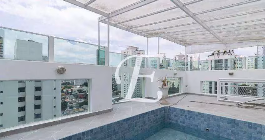 Cobertura com 3 dormitórios para alugar, 197 m² por r$ 16.400,00/mês - campo belo - são paulo/sp