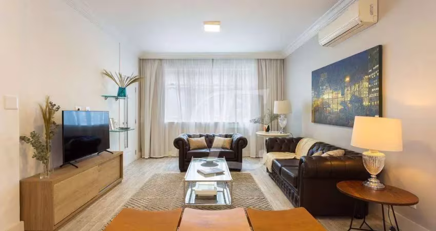 Apartamento à venda com 140m² na parte plana dos jardins – 3 dormitórios, 1 suíte, reformado e com ar-condicionado.