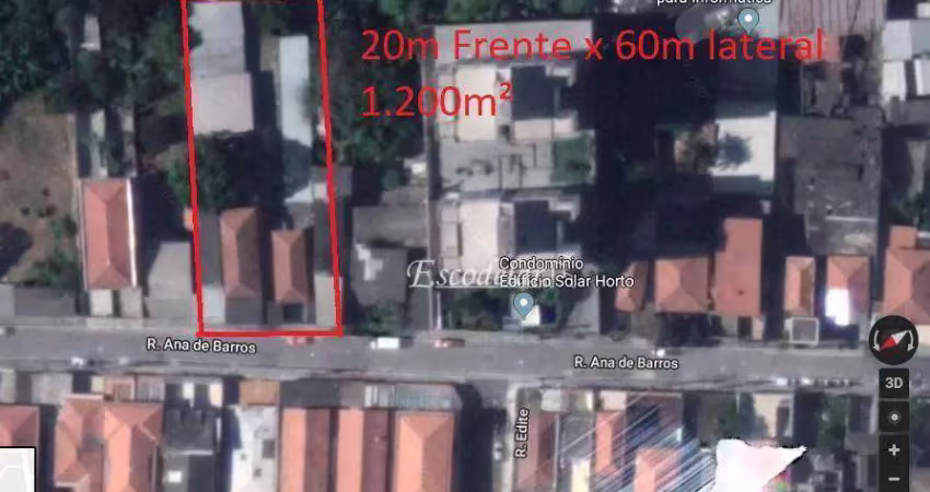 Terreno à venda, 1200 m² por r$ 4.000.000,00 - jardim santa inês - são paulo/sp