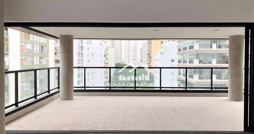 Apartamento novo à venda, no contrapiso, 206m² nos Jardins, 3 suítes, 4 vagas
