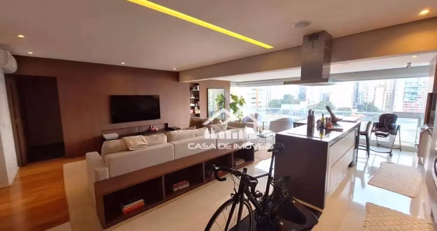 Vende apartamento em condomínio clube, com 2 suítes, 138m² e varanda gourmet no brooklin.