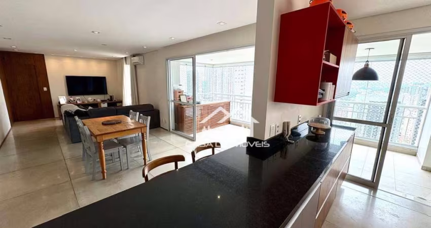 Vende apartamento de 142m², com 3 suítes, 2 vagas e varanda gourmet