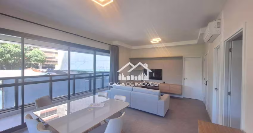 Apartamento para locação, 160m², mobiliado, 3 suítes, 2 vagas, em Pinheiros, ao lado do metrô Fradique Coutinho