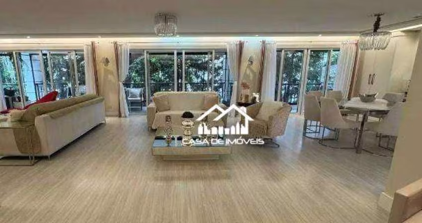 Vende apartamento com 326m², 4 suítes, 6 vagas e lazer, no Campo Belo.