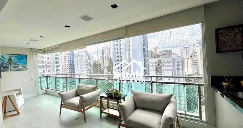 Vende ou aluga apartamento de 119m², com 2 suítes, 2 vagas, varanda gourmet, depósito e lazer completo