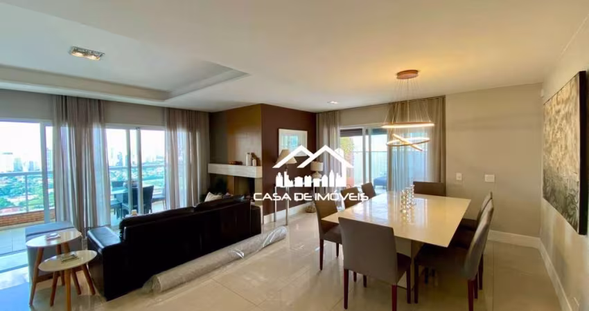 Aluga cobertura penthouse mobiliada, Brooklin. Com 2 suítes, piscina, churrasqueira e lazer completo.
