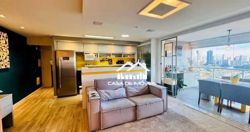 Aluga apartamento mobiliado, 1 dormitório, 1 suíte, varanda gourmet, lazer completo, brooklin