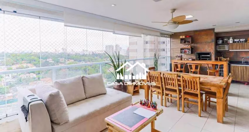 Vende ou aluga apartamento mobiliado com 180m², 3 suítes, varanda gourmet, lazer completo, no campo belo.
