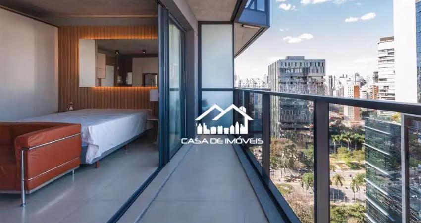 Vende apartamento com 42m², mobiliado, com 1 dormitório e 1 vaga de garagem.
