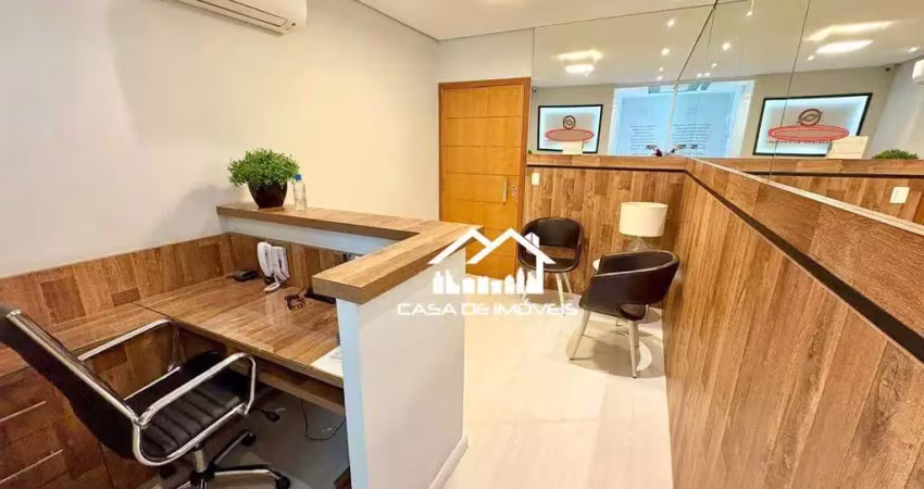 Aluga sala comercial de luxo com 74m², 2 escritórios, salas de reunião e 2 vagas na viila andrade