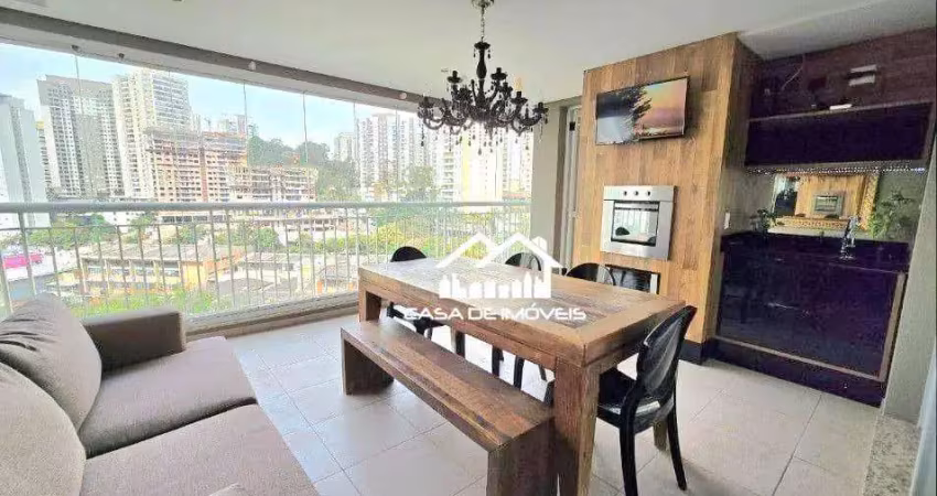 Aluga apartamento mobiliado de 168m², com 3 suítes e 3 vagas, na vila andrade