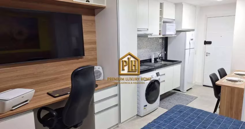 _lindo studio novo montado, seja para morar ou investir, nunca habitado_st0104