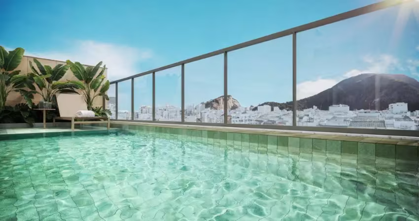 Lindo apartamento studio com 31m2 em copacabana com lazer no rooftop