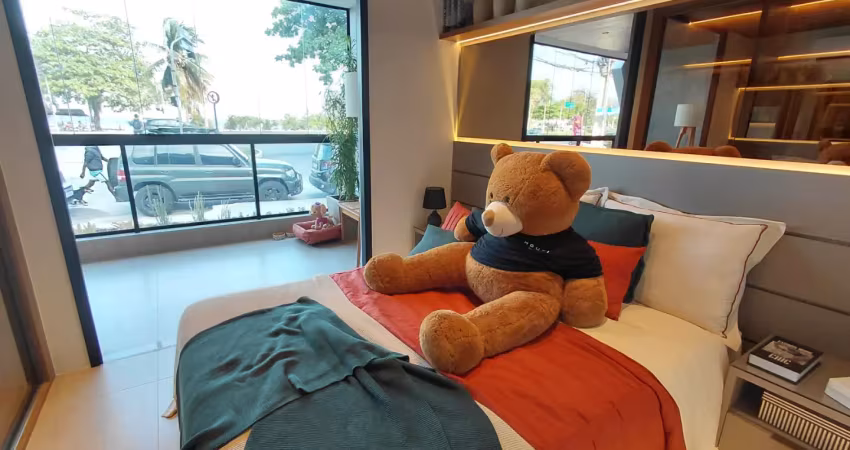 Lindo apartamento de 2 quartos com suíte e lavabo com vista mar