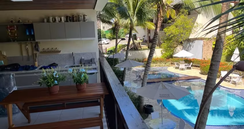 Excelente apartamento mobiliado de 3 quartos, varanda e vaga na garagem na praia de Muro Alto