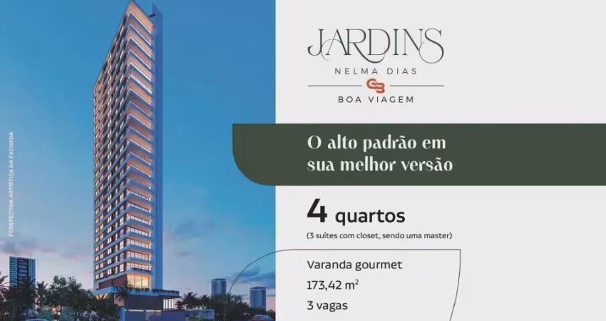 Jardins Nelma Dias|4 quartos|3 suítes/173M²/Lançamento/Boa Viagem
