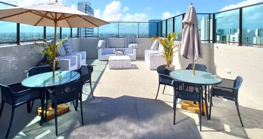 Allure residence flat com piscina panorâmica, 1 quarto em ótima localização - boa viagem