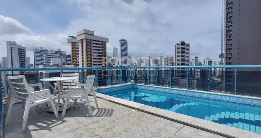Apartamento mobiliados com 1 suíte e piscina em ótimo lugar - boa viagem