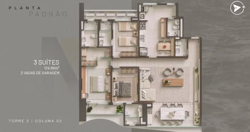 Apartamento com 3 dormitórios à venda, 129 m², a partir de R$ 1.501.090 - Meireles - Fortaleza/CE