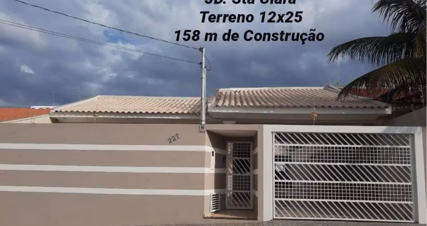 Casa para venda em presidente prudente, jardim santa clara, 3 dormitórios, 1 suíte, 2 banheiros, 3 vagas