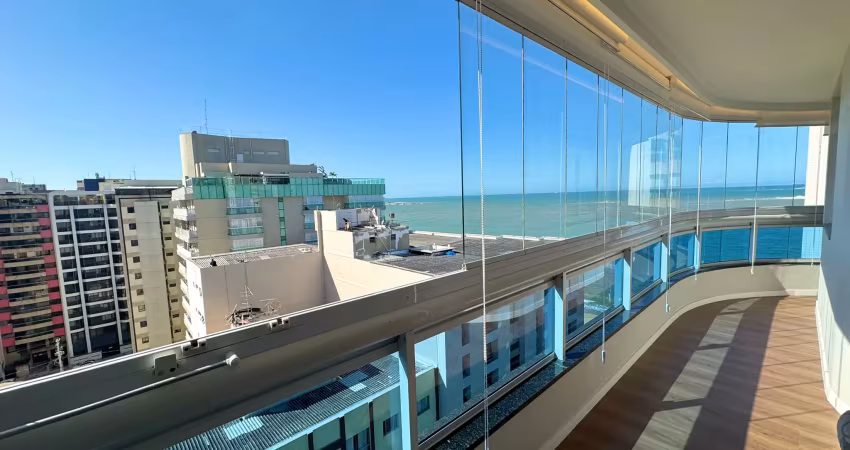 Cobertura duplex vista mar 332 m2, com 4 quartos, suíte, piscina em itapuã - vila velha/es