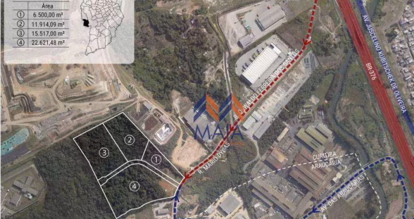 Excelente area industrial  na região da cidade industrial de curitiba