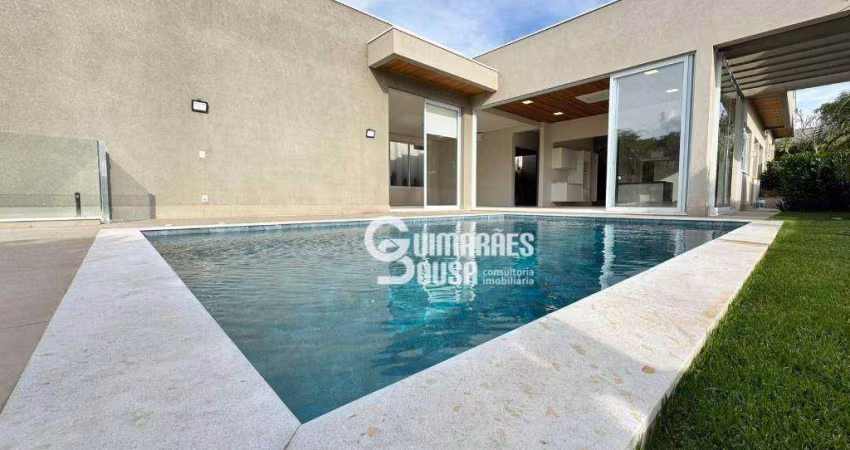 Casa térrea no Marambaia com frente para o lago e área de preservação, 4 suítes e piscina – Vinhedo SP