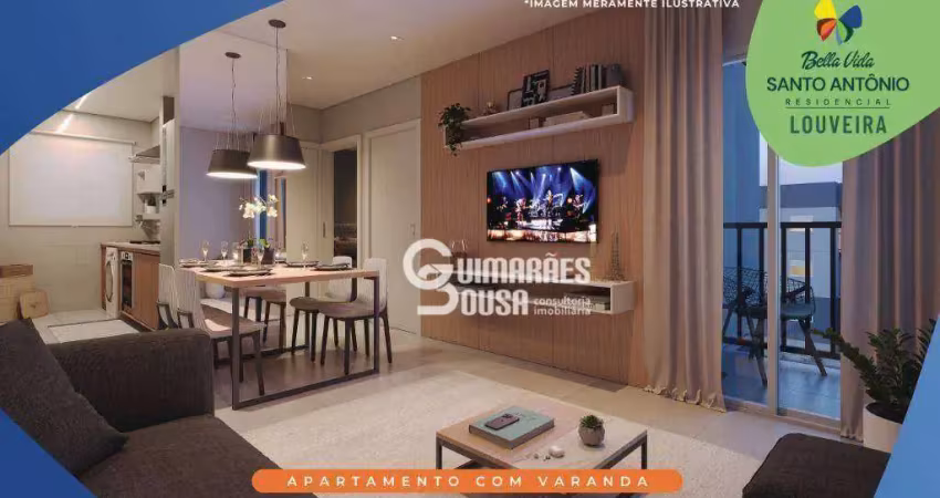 Apartamento com 2 dormitórios à venda, 48 m² por R$ 300.000 - Santo Antônio - Louveira/SP