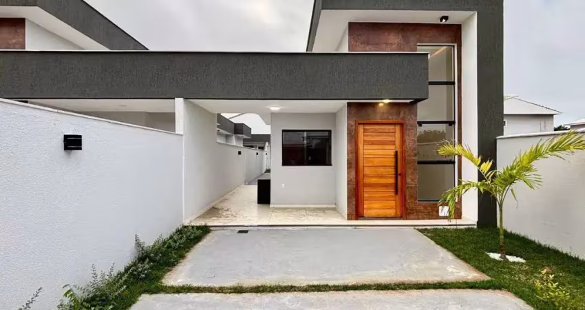 Excelente casa estilo moderna 3 quartos (1 suíte) com churrasqueira pertinho da praia no jd. atlântico leste