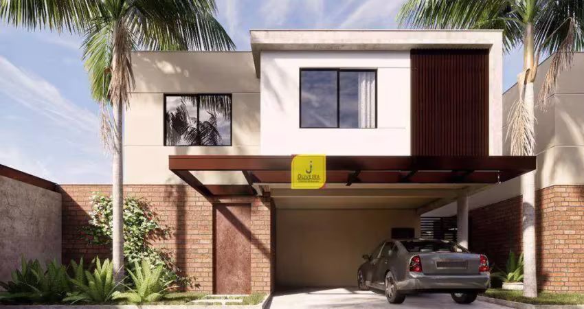 Casas com 3 suítes, espaço gourmet e 2 vagas no jardim da serra
