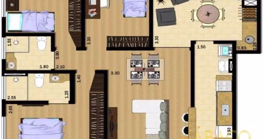Apartamento com 3 quartos à venda no Centro, São Carlos 