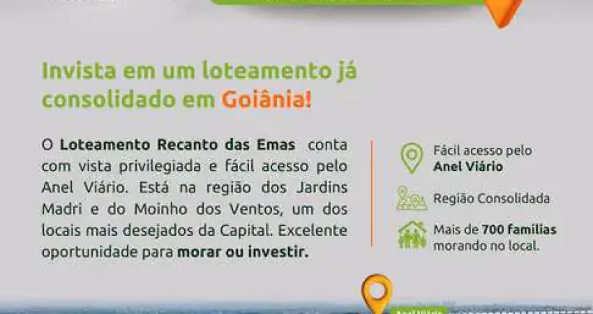 Terreno à venda na Rua Ema7, Residencial Recanto das Emas, Goiânia