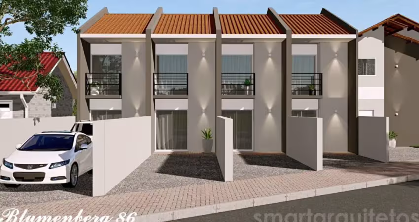 Vendo sobrados na planta, 02 quartos - bairro itoupava central