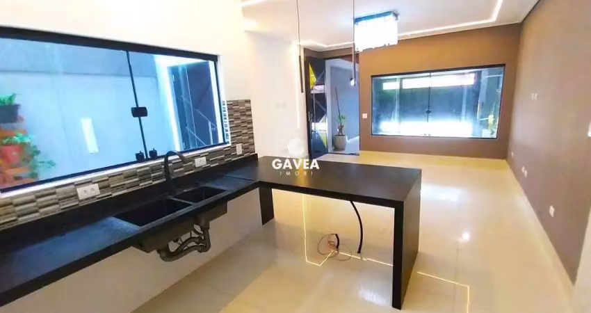 Casa alto padrão com 3 quartos na via caiçara - praia grande - sp