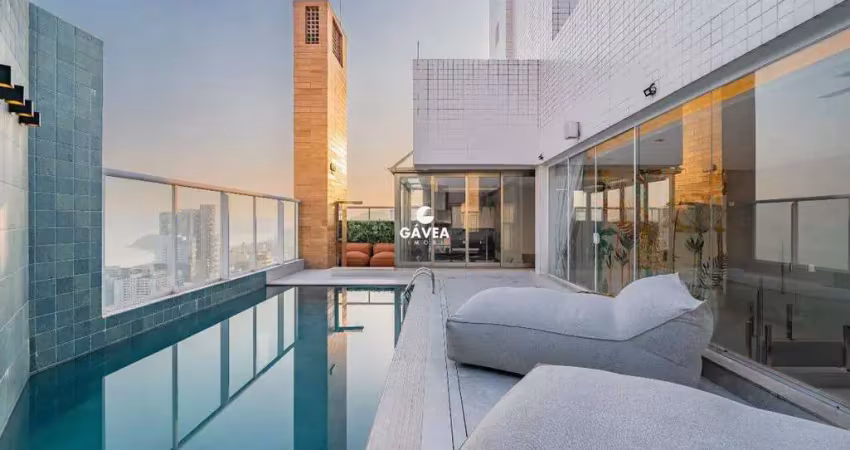 Cobertura triplex, à venda. no bairro do gonzaga em santos