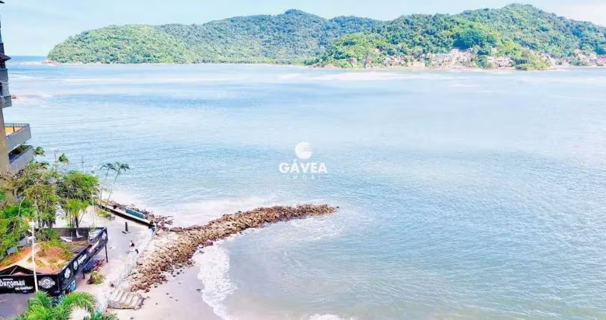 Sala living no itararé vista mar em são vicente pé na areia