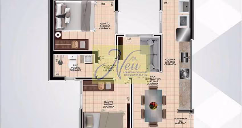Lindo Apartamento 2 quartos nunca habitado