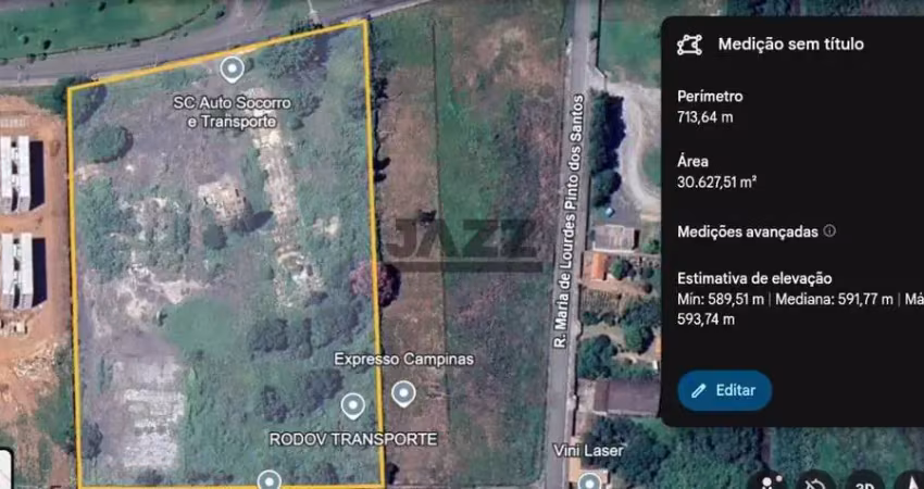 2 terrenos industriais, totalizando 30.600m² no recanto da fortuna - campinas