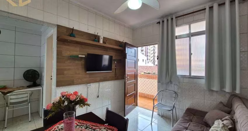 Apto 1 dorm, 37m², 1º andar escada, 100m da praia, mobiliado, boqueirão